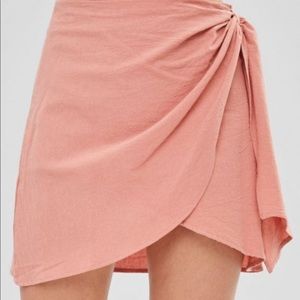 New Orange/Pink Cotton Wrap Skirt w/ Hidden Sipper